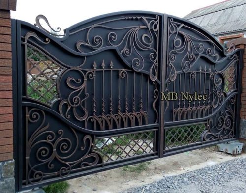 ozdobna pełna brama kuta - kowalstwo artystyczne ozdobna pełna brama kuta - kowalstwo artystyczne