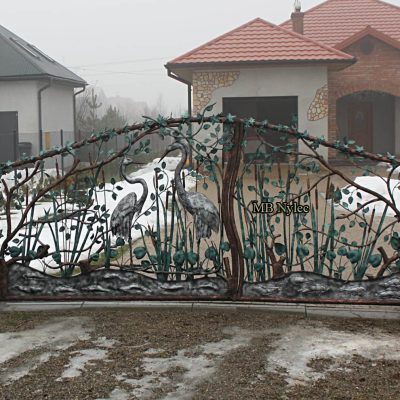 lekka brama z czaplami