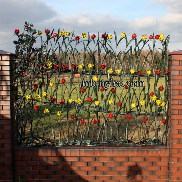 przęsło z tulipanami metaloplastyka