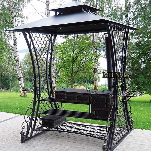 Duży grill ogrodowy z funkcją kuchni polowej ag13
