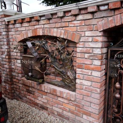 Płaskorzeźby z metalu drzewo ze skrzynką na listy bonsai z metalu metaloplastyka