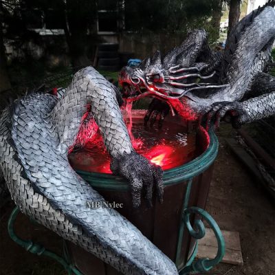 Smok fontanna ogrodowa metalowa